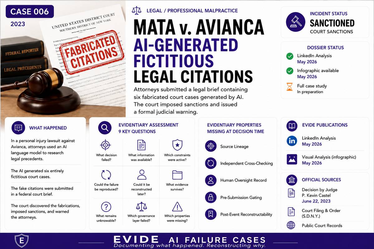 Mata v. Avianca - AI-Generated Fictitious Legal Citations - EVIDE Evidentiary Assessment