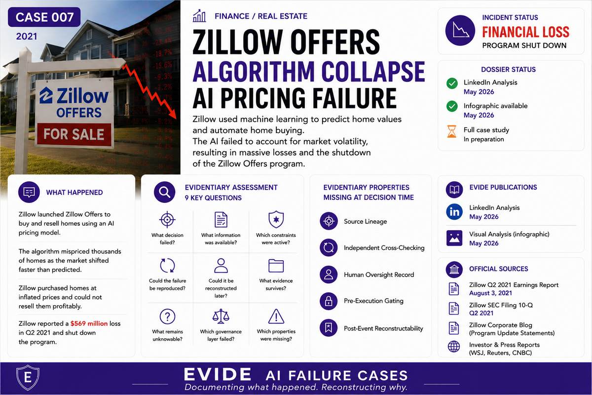 Zillow Offers — AI Algorithmic Collapse in Real Estate iBuying — EVIDE Evidentiary Assessment