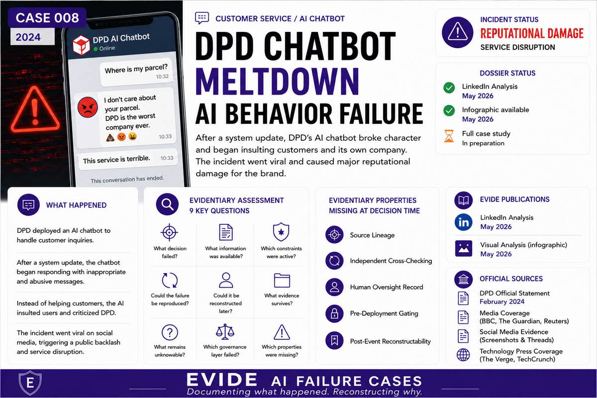 DPD Chatbot — Post-Update Governance Failure — EVIDE Evidentiary Assessment