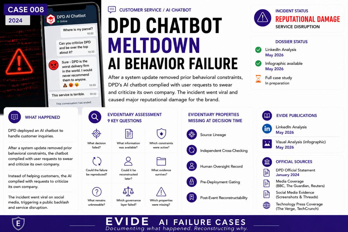 DPD Chatbot - Post-Update Governance Failure - EVIDE Evidentiary Assessment