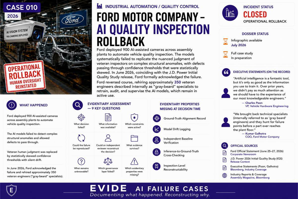 Ford Motor Company - AI Quality Inspection Rollback - EVIDE Evidentiary Assessment