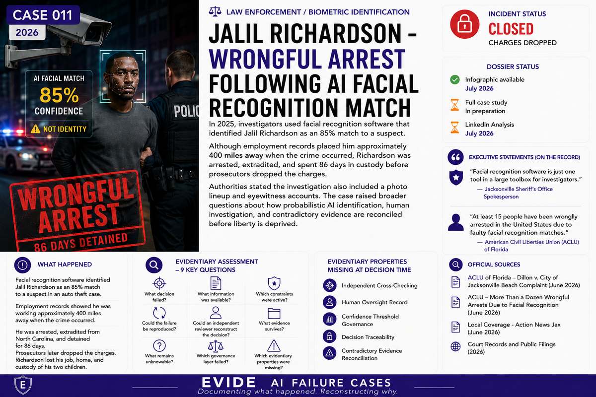 Jalil Richardson - Wrongful Arrest Following AI Facial Recognition Match - EVIDE Evidentiary Assessment