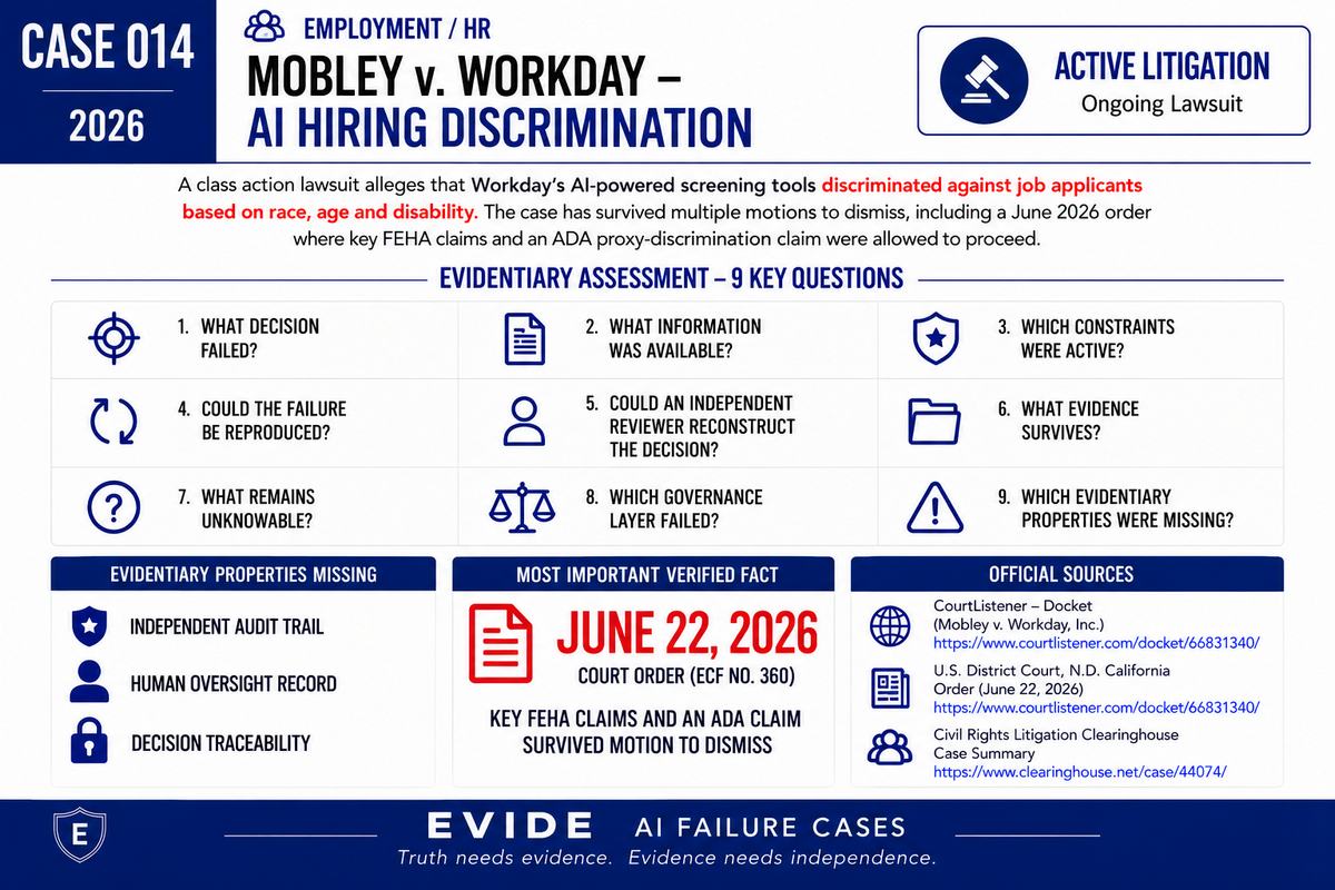 Mobley v. Workday - Contested AI Hiring Discrimination Litigation - EVIDE Evidentiary Assessment