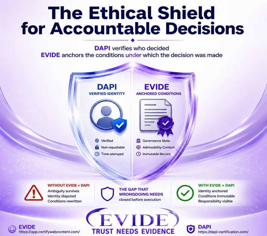 The Ethical Shield for Accountable Decisions — EVIDE + DAPI